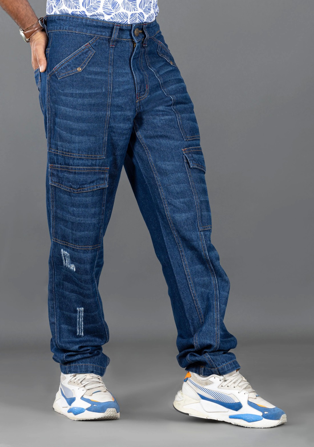 Dark Blue Boot Cut Rhysley Men's Fashion Jeans - Buy Online in India ...