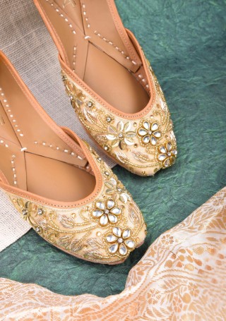 Gold Bridal Hand Embroidered Jutti