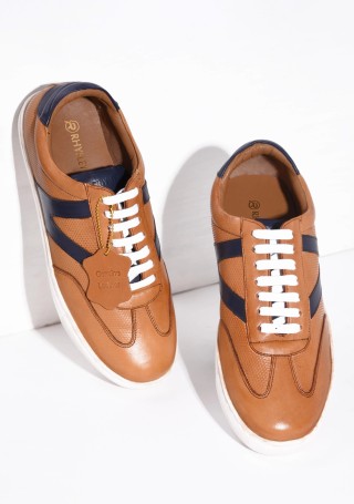 Brown Lace-up Men's Casual Leather Shoes