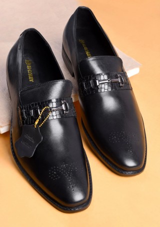 Black Slip-on Men's Formal Leather Shoes
