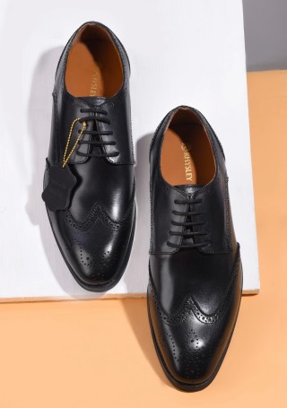 Black Lace-up Men's Formal Leather Shoes