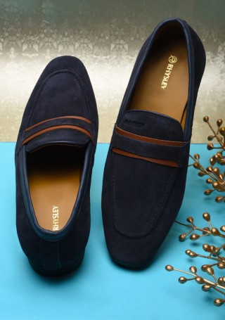Navy Slip-on Men's Formal Leather Shoes