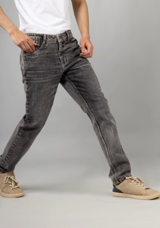 Denim Grey Comfort Fit Men's Cotton Jeans