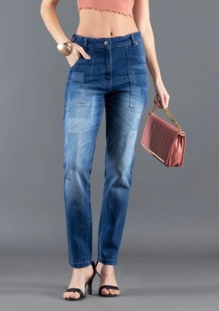 Rhysley Blue Shaded Slim Fit High Rise Women's Fashion Jeans