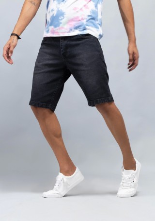 Black Regular Fit Rhysley Men's Denim shorts
