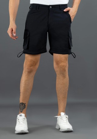 Black Regular Fit Rhysley Men's Cargo Style Shorts
