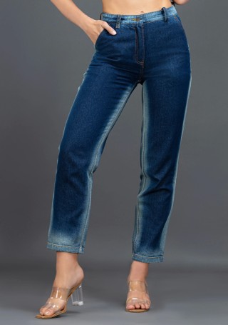 Blue Straight Fit Rhysley Women's Fashion Jeans