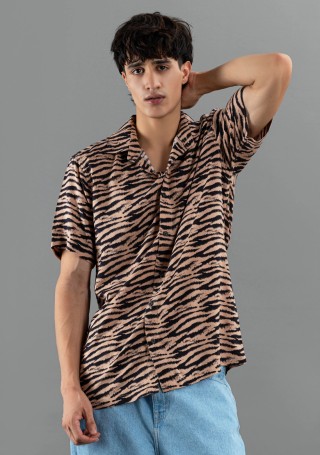 Leopard Print Regular Fit Rhysley Men's Shirt
