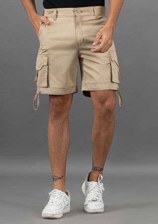 Khaki Regular Fit Rhysley Men's Cargo Style Shorts