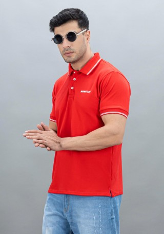 Red Regular Fit Rhysley Men's Polo T-Shirt