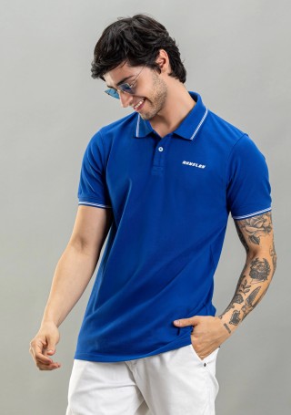 Blue Regular Fit Rhysley Men's Polo T-Shirt