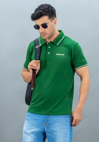 Green Regular Fit Rhysley Men's Polo T-Shirt