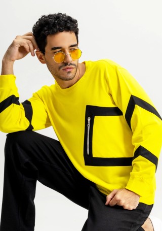 Yellow Regular Fit Rhysley Men's Full Sleeves T-Shirt