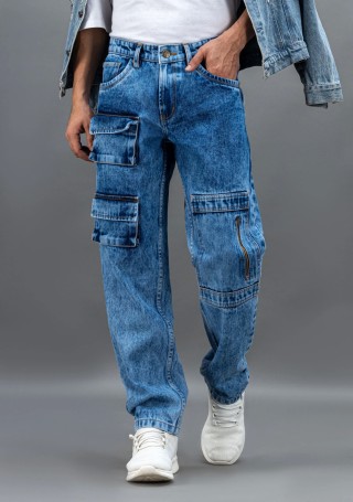 Blue Straight Fit Men's Fashion Jeans