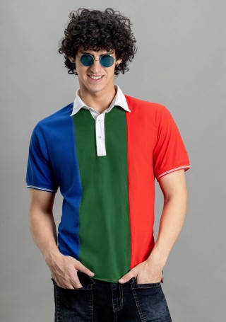 Multi Colour Regular Fit Rhysley Men's Polo T-Shirt