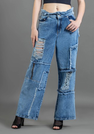 Light Blue Straight Fit Rhysley Women's Ultra Stylish Jeans