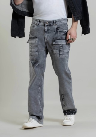 Grey Boot Cut Rhysley Men's Fashion Jeans